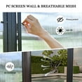 thumbnail image 5 of Mondawe 12x16 ft Wall Mounted Hardtop Gazebo Polycarbonate Roof Sunroom w/Detachable PVC Screen, Lockable Sliding Front and Side Doors,Lean to Gazebo for Porch, Patio, Lawns, 5 of 12