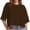 Coffee, variant on Women Round Neck Cropped T Shirts Soft Short Sleeve Boxy Tee Casual Athletic Gym Yoga Tops