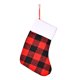 thumbnail image 1 of Ounissouiy Patrón de cuadrícula Medias de Navidad Calcetines Snacks Holder Árbol de Navidad Suspensión Goodie Bag Colgante Grande Pequeño Kits de decoración para fiestas Rojo Negro/S, 1 of 6