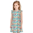 thumbnail image 1 of Fotbe Cute Corgi Head Vestido de Dormir para Niñas de 3 a 10 Años, Mangas Cortas, Estilo Princesa, Pijama Camisón con Mangas Voladas-Small, 1 of 6
