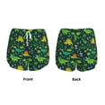 thumbnail image 3 of Susaid Dinosaurs and Tropical Leaves and Flowers Print Women's High Waisted Running Shorts Quick Dry Athletic Gym Track Workout Shorts Zip Pocket-Large, 3 of 7