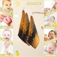 thumbnail image 3 of SKYSONIC 3 PCS Orange Black Glitter Sparkle Baby Muslin Washcloths, Spooky Halloween Party Face Towel Burp Cloths Ultra Soft Absorbent Cotton Bath Wipes Towels for Newborn Boys Girls, 3 of 7
