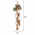 thumbnail image 4 of Rustic Wooden Ghost Halloween Wall Hanging, Sweet Smiling Ghost Door Hanger with Tassel Bow Faux Greenery, Farmhouse Halloween Wall Decor for Entryway Living Room, 4 of 8