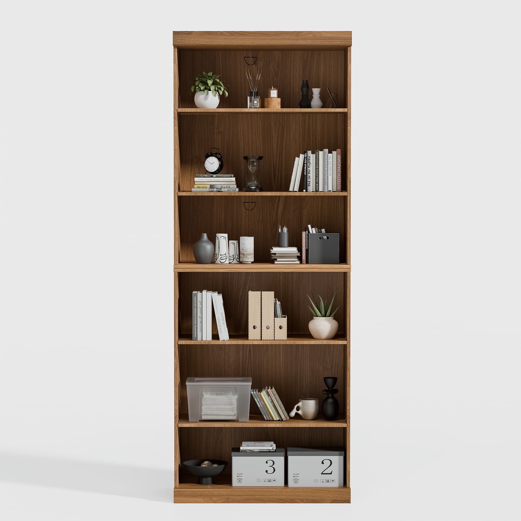 MAYEERTY Doorless Open Shelves Storage Wood Cabinet for Living Room