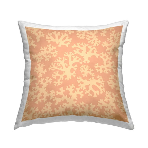 Stupell Industries Orange Coral Pattern Decorative Printed Throw Pillow Design by Gail Fraser