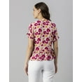 thumbnail image 7 of Moomaya Womens Printed Viscose Top, Ruffled, V-Neck, Elbow Sleeves Loose-Fit Summer Tops, 7 of 7