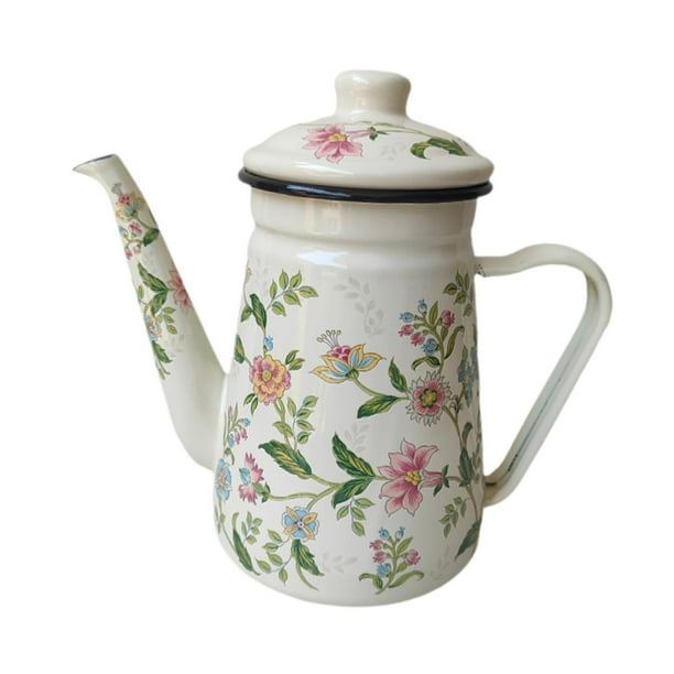 Tetera de esmalte grueso con asa de 1,1 l para cocina, hogar, agua fría estilo A