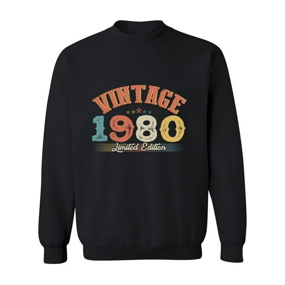 1980 Vintage Edition Sweatshirt Men -Image by Shutterstock, Male 4X-Large