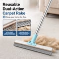 thumbnail image 3 of Carpet Rake for Pet Hair Removal Tool, Dog and Cat Hair Remover Broom with 54 Inch Adjustable Long Handle, Dual Sided Silicone and Metal Carpet Scraper for Rug, Couch, Furniture, 3 Pack, 3 of 7