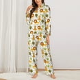 thumbnail image 2 of Honeii Tiger Lion print Women's Pajama Sets Long Sleeve Button Down Sleepwear Nightwear Soft Pjs Lounge Sets-Large, 2 of 7