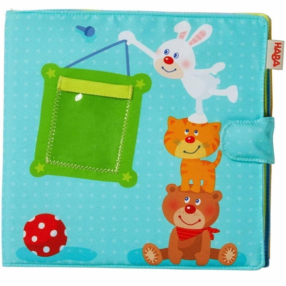 HABA My First Photo Album - Soft Fabric Baby Book Fits Eight 4" x 6" Photos for Ages 12 Months