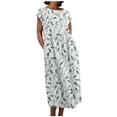 thumbnail image 2 of QUNYINEY Sleeveless Sundresses for Women Beach Linen A Line Floral Long Dresses Summer Casual Crew Neck Loose Fit Dresses, 2 of 5