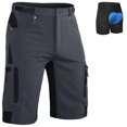 thumbnail image 1 of Pantalones cortos de bicicleta de montaña Ally 4D acolchados holgados para hombre, color gris, 1 of 9