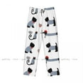 thumbnail image 5 of Mens Woman Sleepwear Loose Sleep Pants Pajamas French Parisian Dachshund Cat Long Lounge Bottoms Casual Homewear, 5 of 7