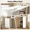 thumbnail image 4 of HOMCOM Bureau d'Ordinateur avec Étagères de Rangement à 3 Niveaux, Bureau de Bureau à Domicile, Blanc, 4 of 10