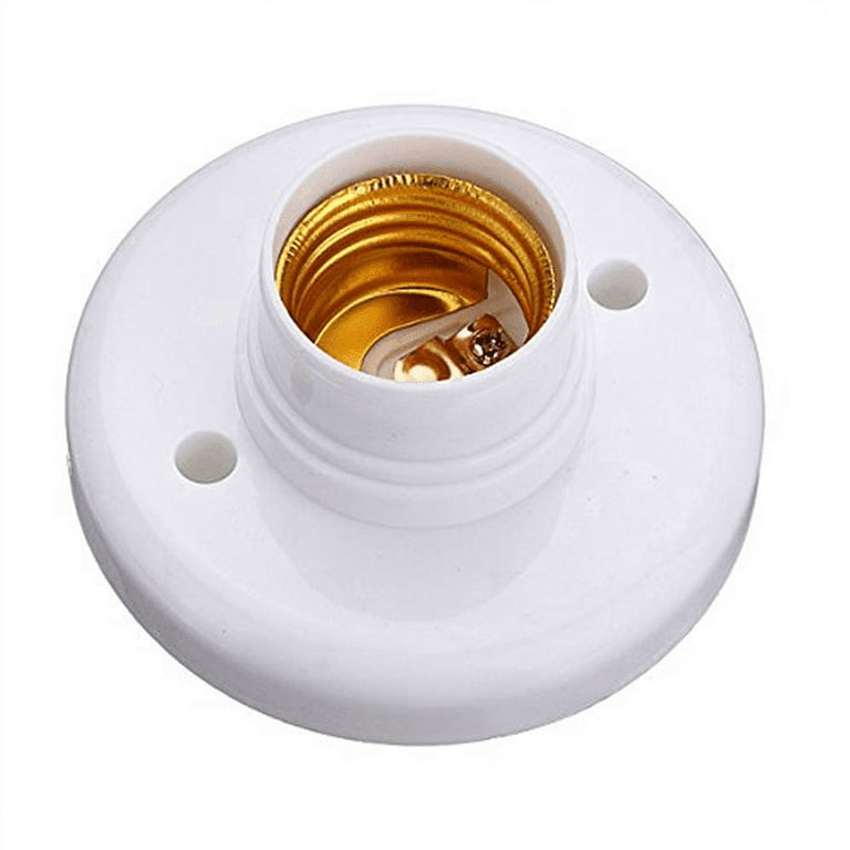 4X E27 Round Plastic Base Screw Light Bulb Lamp Socket Holder White