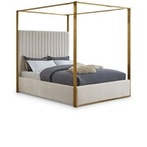 Meridian Furniture Jones Cream Velvet King Bed