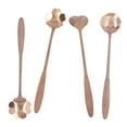 thumbnail image 2 of cucharas mezcladoras con forma de corazón de flor, cuchara de café de acero inoxidable, cuchara para postre, cuchara para té helado, oro rosa, 2 of 14