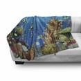 thumbnail image 3 of Marine Soft Flannel Fleece Blanket, Majestic Universe Deep Underwater World Exotic Coral Reef with Sea Creatures Nature, Cozy Plush for Indoor and Outdoor Use, 50" x 70", Multicolor, by Ambesonne, 3 of 6
