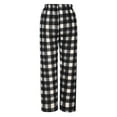 thumbnail image 4 of Women's Buffalo Plaid Plush Fleece Pajama Pants Sleepwear Casual Loose Wide Leg Pants Stretch High Waisted Lounge Pants Trouser, 4 of 6