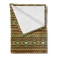 thumbnail image 2 of Native Soft Flannel Fleece Throw Blanket, Prehistoric Old Fashioned Indigenous Pattern Print, Cozy Plush for Indoor and Outdoor Use, 50" x 70", Khaki Mustard and Brown, by Ambesonne, 2 of 5