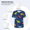 thumbnail image 4 of Daiia Dinosaurs Mens Baseball Jersey Button Down Shirts Short Sleeve Sports Uniforms-Medium, 4 of 9