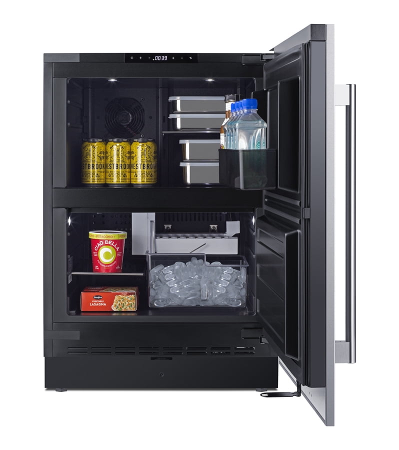 Summit 24 Inch Refrigerator Freezer, Undercounter, 3.2 cu.ft Capacity, Stainless Steel- FFRF5IM
