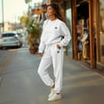 thumbnail image 4 of Dalix Butterfly Embroidery Sweatsuit Set Crewneck Jogger Soft Fleece Relaxed Fit Lounge Womens in White 3XL XXX-Large, 4 of 5