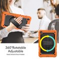 thumbnail image 2 of Case for Samsung Galaxy Tab S6 Lite 10.4 Inch 2024/2022/2020 with Screen Protector, 360 Degree Rotating Kickstand Hand Strap Heavy Duty Shockproof Cover with Shoulder Strap, Orange, 2 of 7