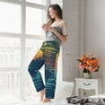 thumbnail image 4 of Uemuo Palm Trees Pattern Women's Wide Leg Palazzo Lounge Pants with Pockets Light Weight Loose Comfy Casual Pajama Pants-Medium, 4 of 9