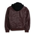 thumbnail image 2 of X RAY JEANS  Boy's Lined PU Jacket With Knit Hood, Burgundy, M, 2 of 10