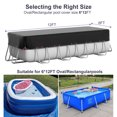 thumbnail image 2 of COSYUMI 6X12FT Rectangular Pool Cover, Solar Pool Covers with Winch & Cable for Rectangular Above Ground Pool, 420D Oxford UV Resistant, Waterproof, Snowproof Windproof for All Season, 2 of 12