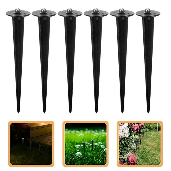 Milisten Pathway Light Stake Solar Lights Stakes Black 6Pcs