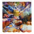 thumbnail image 3 of Ambesonne Digital Shower Curtain, Waterfall River Scene, 69"Wx84"L, Multicolor, 3 of 5