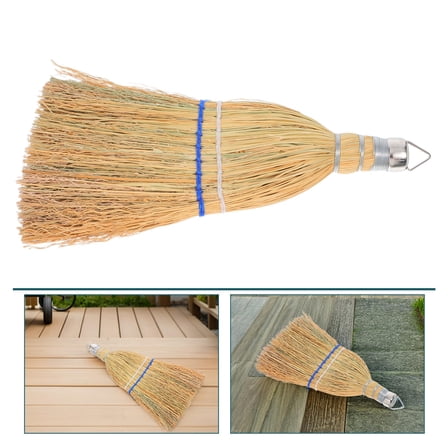OUNONA Handheld Straw Whisk Broom for Outdoor and Indoor Use Patio Garage Cleaning