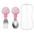 thumbnail image 1 of Hukapapa Seta De Dos Colores Silicona Cubiertos Para Bebé Tenedor Cuchara - Alimentos Complementarios Cuchara Para Niños Cubiertos, 1 of 5