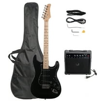 Electric Guitar with Black Pickguard Black