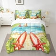 thumbnail image 2 of Erosebridal Sea Surfing Starfish Bedding Sets Twin Size,Ocean Beach Comforter Sets with Sheets,Teenager Bedroom Decor,Breathable,7pcs, 2 of 6