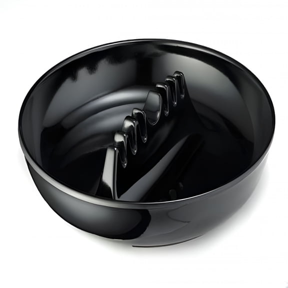 TENIRO Large Round Melamine Cigarette Cigar Ashtray - Tabletop Black Cigar Ash Tray