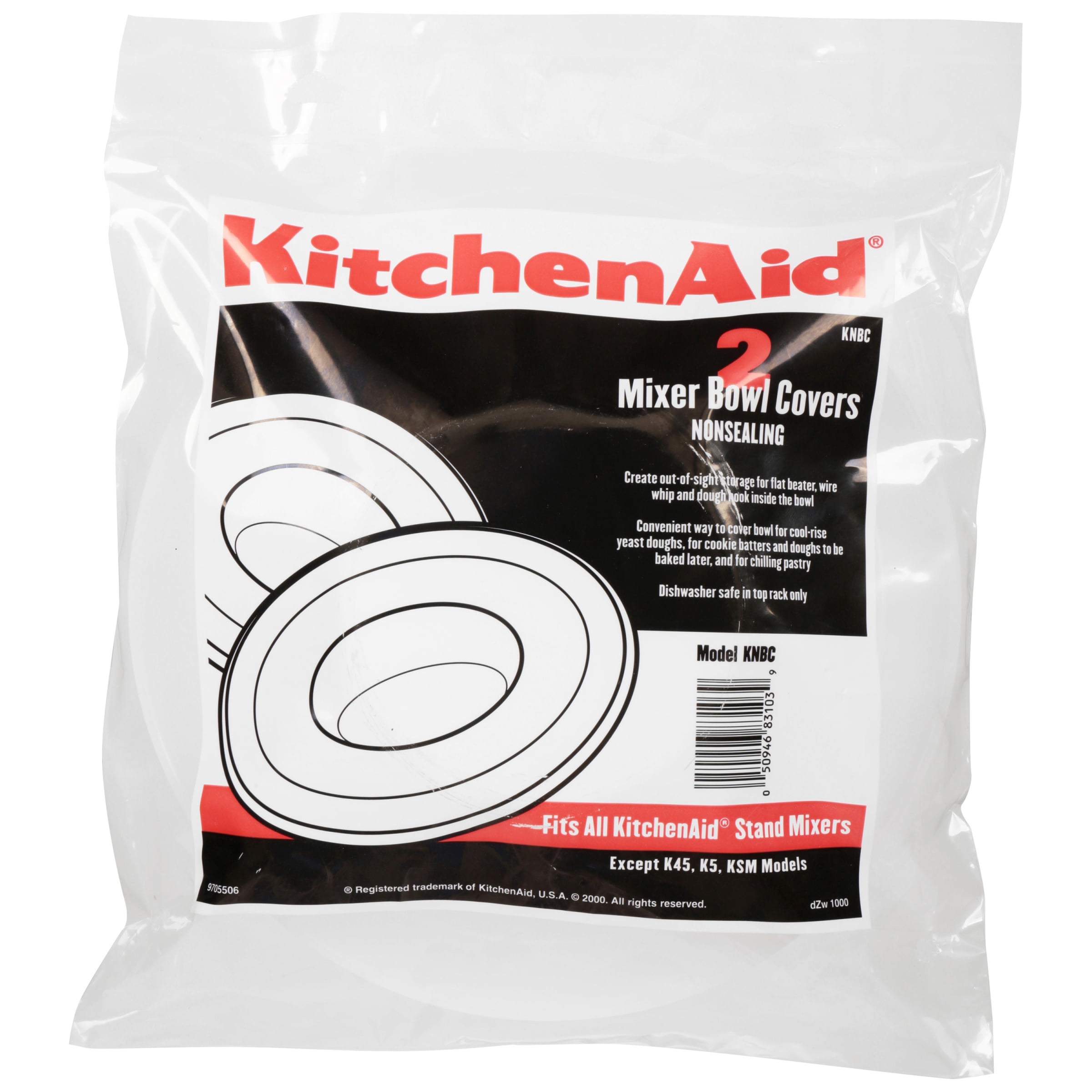 2 Pack Mixer Bowl Covers for KitchenAid 4.5-5 Qt Splatter Guard Mixer Bowl  Lids