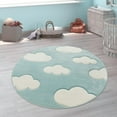 thumbnail image 5 of Paco Home Kids Rug with Charming Clouds for Nursery in Pastel Blue, 5 of 5