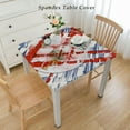 thumbnail image 2 of nygtbtfer Outdoor Tablecloth with Umbrella Hole &amp; , Rectangle Tablecloth , Red Blue Floral Striped Patio Table Cover Table Cloth for /Party, 2 of 7
