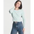 thumbnail image 2 of Real Essentials 4-Pack: Women's Long Sleeve Ribbed Knit Cotton Crew Neck Crop Top Shirt - (Available in Plus), 2 of 6