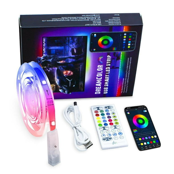 Tv Led Usb Con Control De Aplicación Tira De Luces Led Bluetooth Sincronización De Música Tiras De Luz Que Cambian De Color Con 16 Millones De Colores Inevent HA045431-01