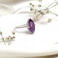 thumbnail image 4 of Natural Purple Amethyst Marquise Cut Solitaire Engagement Ring 925 Sterling Silver Dainty Promised Ring - Gift for her - Anniversary Ring, 4 of 8