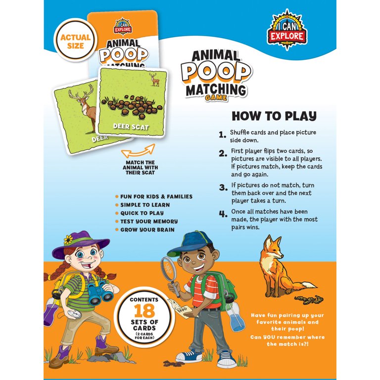 MasterPieces Animal Poop Matching Board Game - Officially Licensed