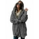 thumbnail image 1 of Oucaili Abrigo con capucha para mujer, chaqueta difusa de manga larga, cárdigan para mujer, forro polar suelto con frente abierto cálido, 1 of 6