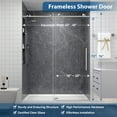 thumbnail image 4 of KPUY 43" - 48" x 76" Frameless Sliding Shower Door With 1/4'' SGCC Clear Tempered Glass 6mm, Explosion-Proof Film Nano Coating, Stainless Steel Hardware, Brushed Nickel, 4 of 9