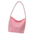 thumbnail image 2 of Women Underarm Bag Letters Embroidery Large Capacity Button Closure Soft Nylon Shoulder Bag Black Free Size, 2 of 7