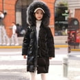 thumbnail image 6 of hoksml Big Girls (5-16 yrs) Long Puffer Coat with Hood Thick Winter Jacket Zip Up Insulated Parka with Pockets, 6 of 8